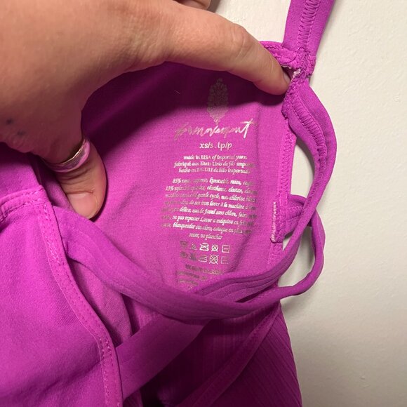 Free People good karma runsie Fuchsia Cutout Romper – Sleeveless Loungewear XS/S - Picture 4 of 6